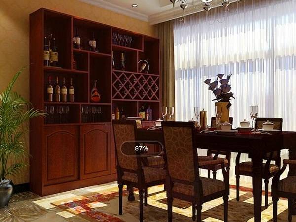 歐式風(fēng)格一字型實木酒柜定制